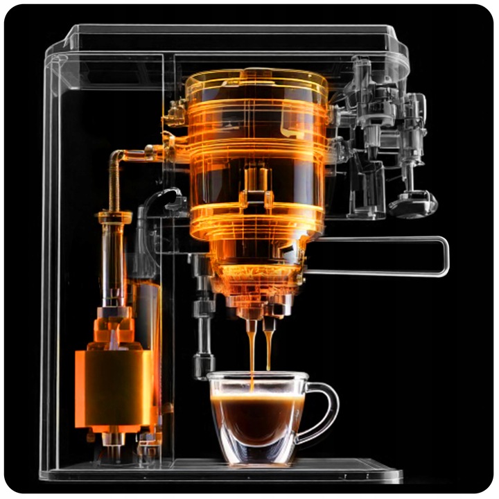 Ekspres do kawy ciśnieniowy kolbowy ze spieniaczem 20bar 1350W Berdsen