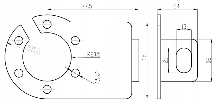 GNIAZDO PRZYCZEPY + USZCZELKA + MOCOWANIE + ŚRUBY