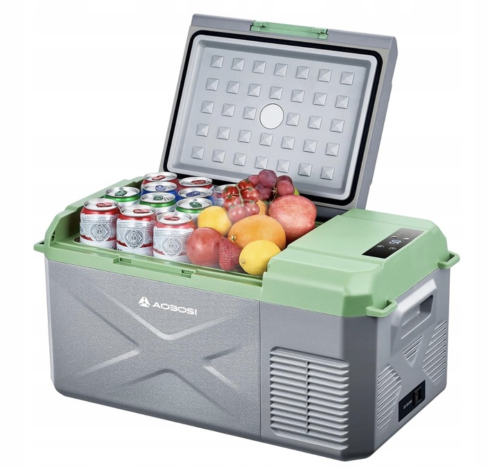Przenośna lodówka z trybami MAX i ECO 17L AAOBOSI szara 60x33,4x32,4 cm