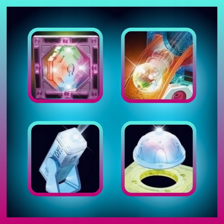 Klocki MAGNETYCZNE KONSTRUKCYJNE Tor kulkowy ŚWIECĄCY 110 el Zestaw dziecko