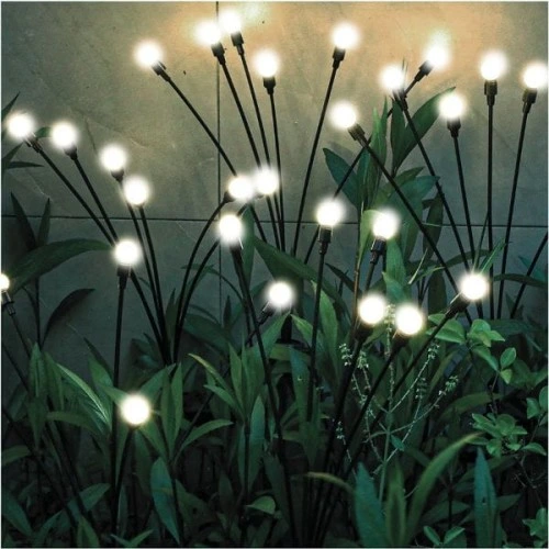 Lampa solarna biała zimna dekoracja taras balkon ogród kuleczki 6led P-376