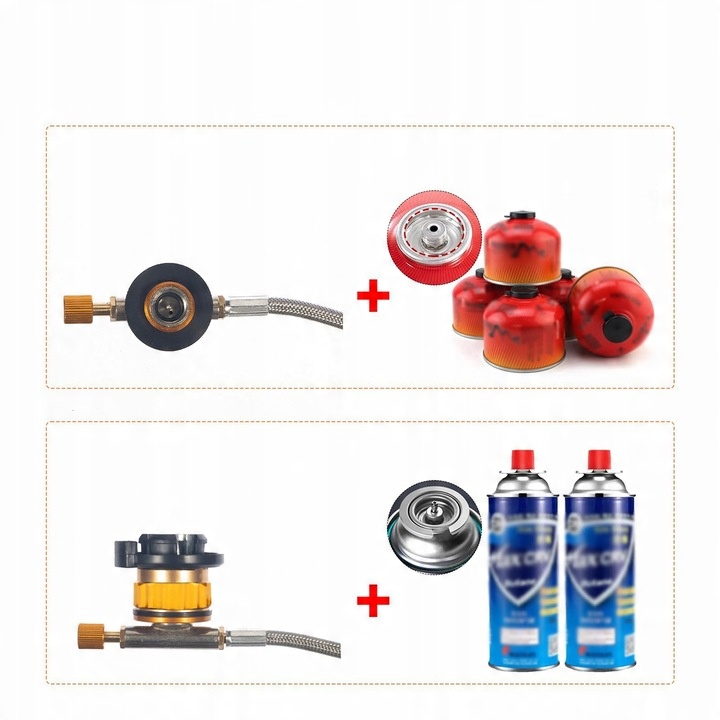 6800W Doskonała MINI kuchenka turystyczna gazowa na kartusze z adapterem