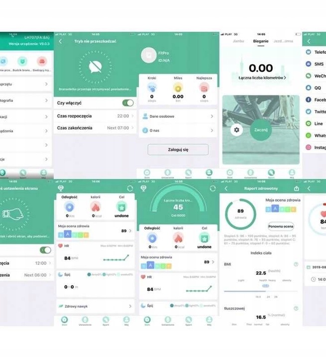 SMARTWATCH KROKOMIERZ ZEGAREK KROKI PULS TĘTNO SMS