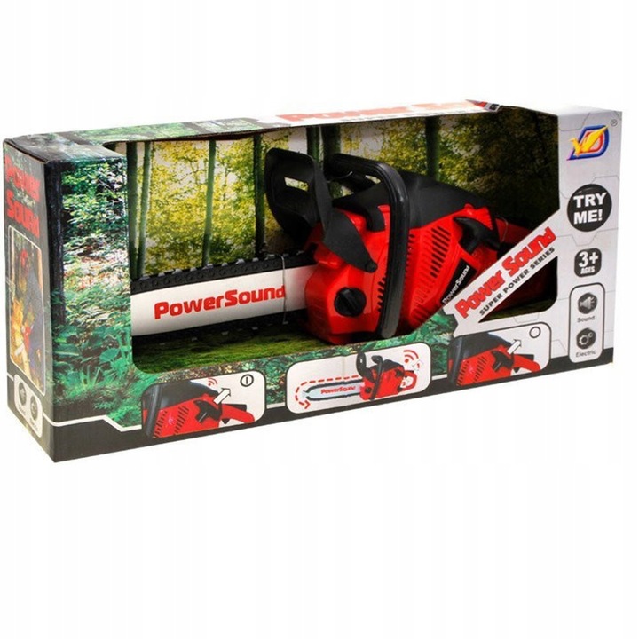 DUŻA PIŁA MOTOROWA SPALINOWA ŁAŃCUCHOWA DLA DZIECI NA BATERIE z DŹWIĘKIEM