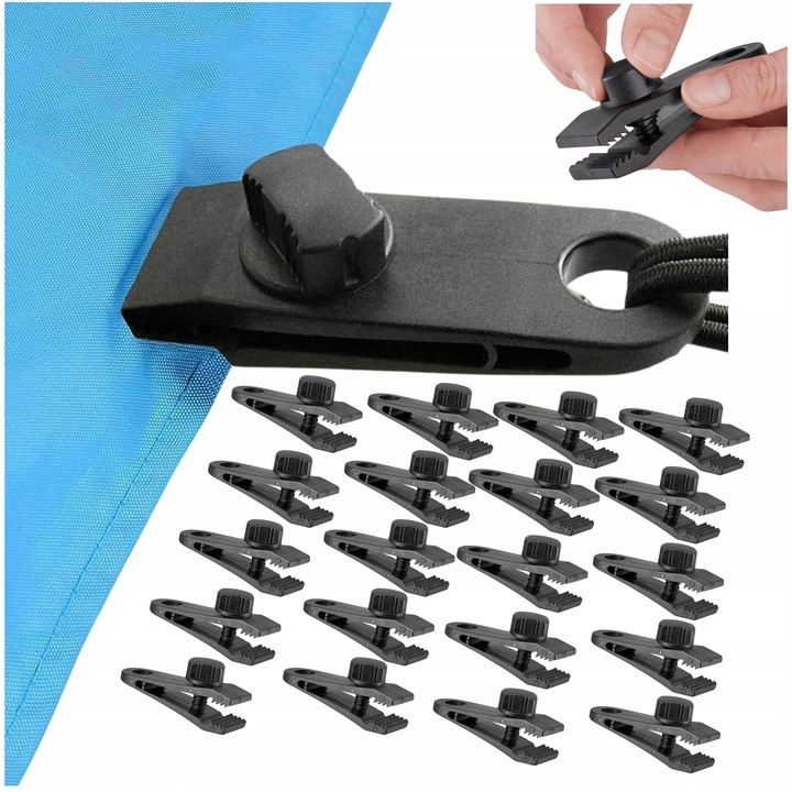 Klips Uchwyt Zaciskowy do Plandek Do Mocowania Żagla Markizy Namiotu 20 szt