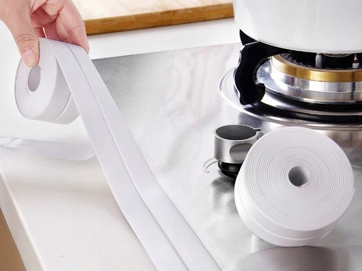 5X TAŚMA USZCZELNIAJĄCA DO WANNY BRODZIKA UMYWLKI ZLEWU 38mm X 3,2m MOCNA