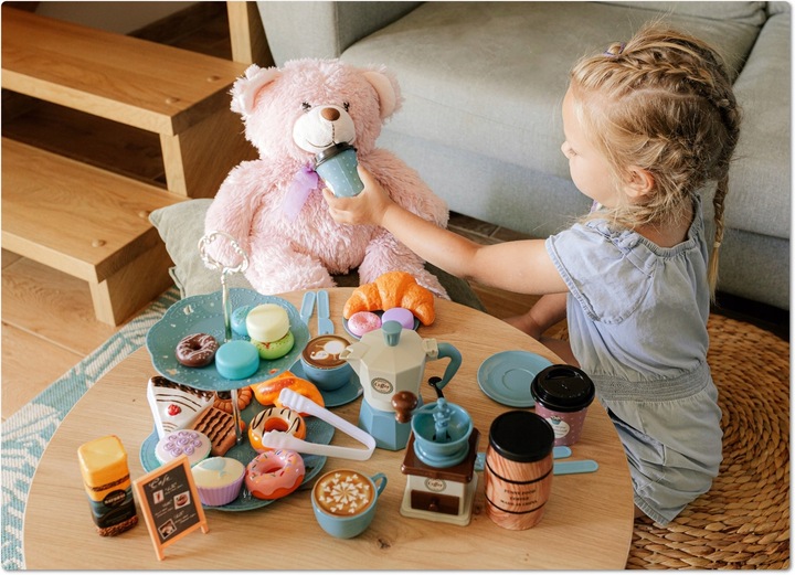 SERWIS DLA DZIECI XXL zestaw do herbaty kawy filiżanki cukiernia kawiarnia