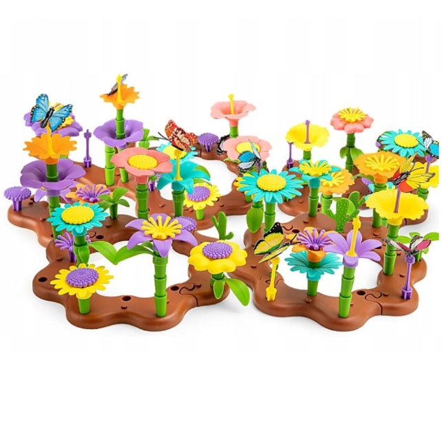 KLOCKI KONSTRUKCYJNE KWIATY 272 ELEMENTY KREATYWNY ZESTAW W PUDEŁKU PREZENT