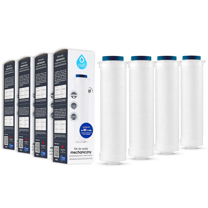 FILTR WKŁAD PRZEPŁYWOWY DAFI POLIPROPYLENOWY x4