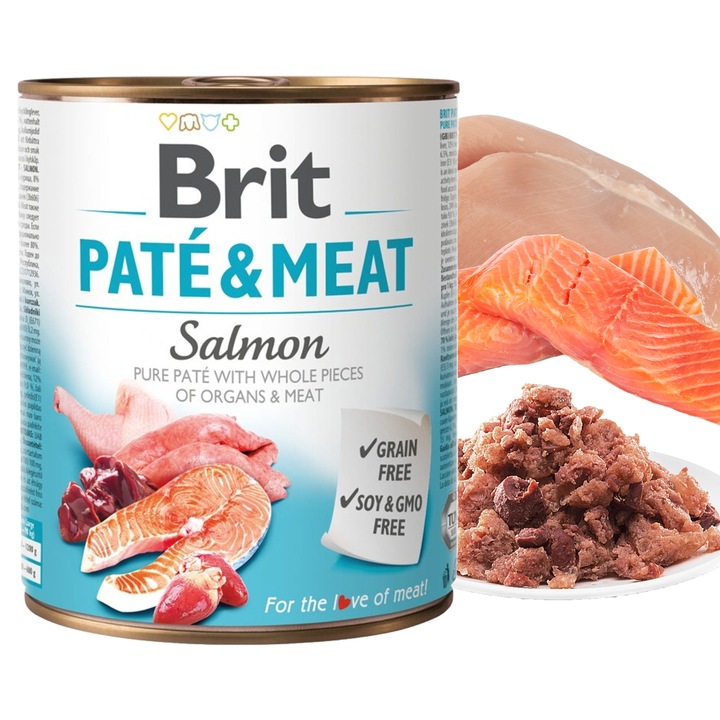 BRIT PATE & MEAT Karma mokra dla psa MIX Smaków 12 x 800g bezzbożowa ADULT