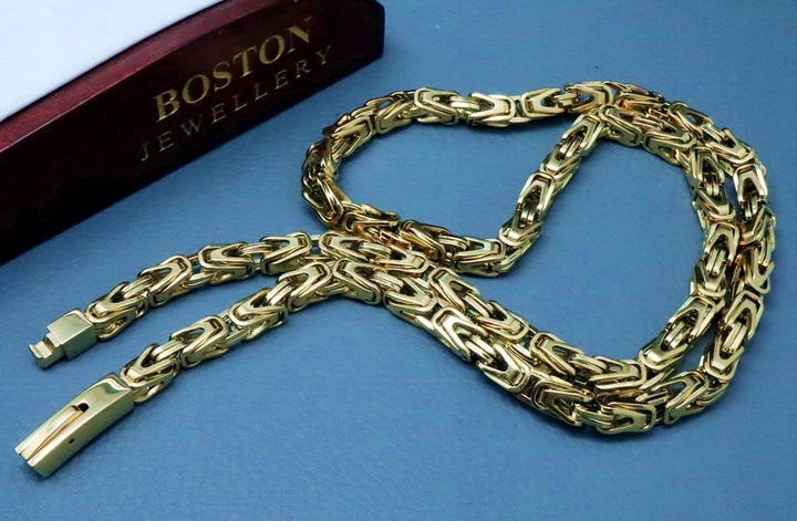 GRUBY ZŁOTY ŁAŃCUSZEK NA SZYJĘ SPLOT KRÓLEWSKI