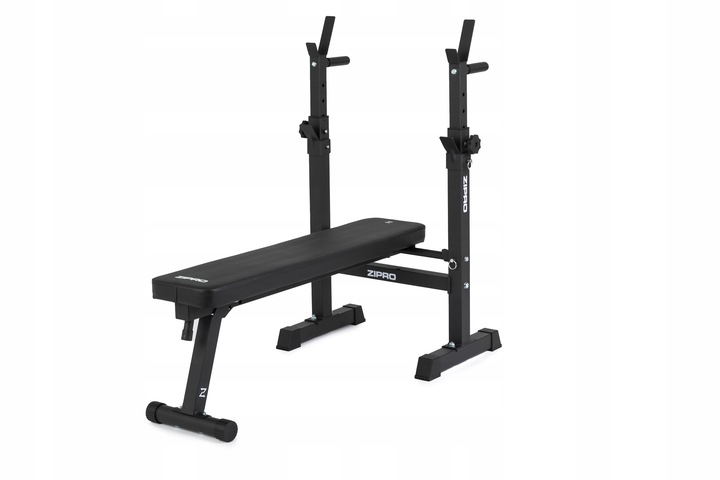 Ławka Treningowa Prosta Składana Ławeczka + Stojaki Regulowane 2w1 - Zipro