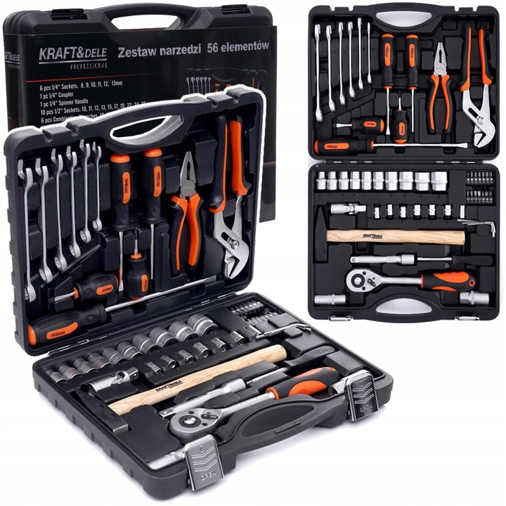 ZESTAW NARZĘDZI KLUCZY BITÓW CR-V WALIZKA 56 EL