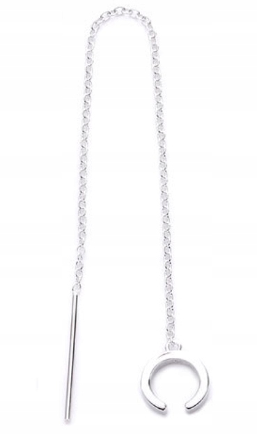 MD srebrna nausznica kolczyk łańcuszek S925 | M2