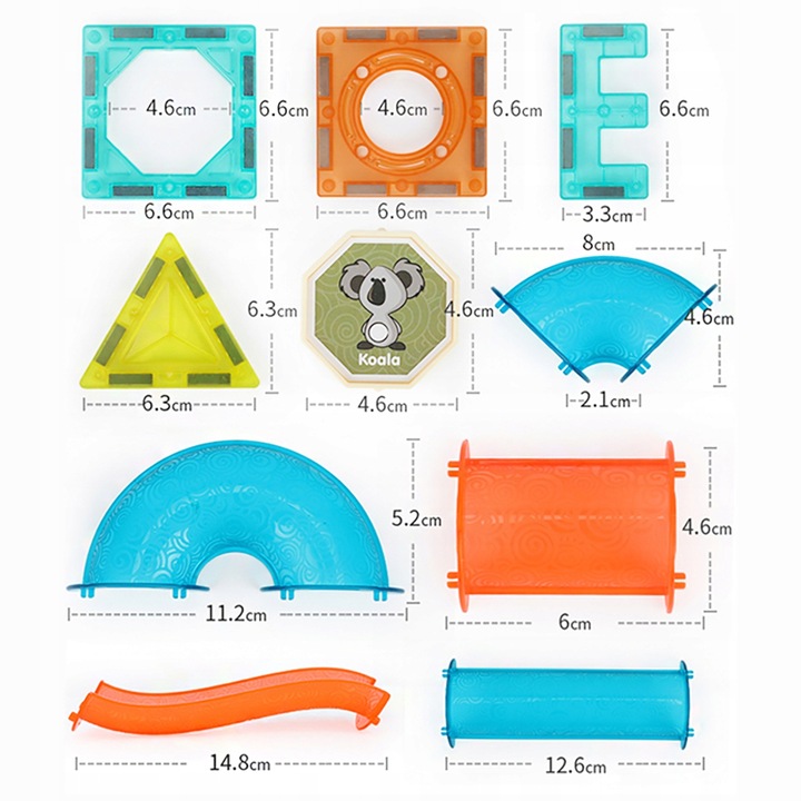 ZESTAW KREATYWNE KLOCKI MAGNETYCZNE DLA DZIECI TOR 96EL KULODROM PREZENT