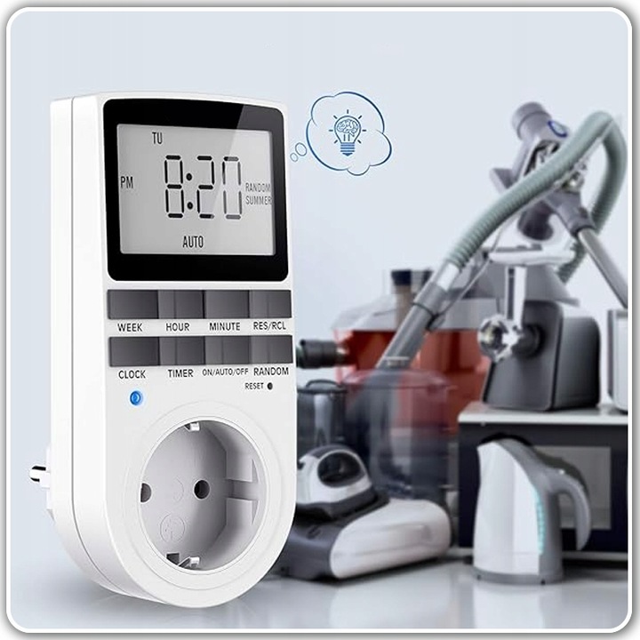 PROGRAMATOR CZASOWY TIMER WŁĄCZNIK WYŁĄCZNIK PRĄDU ENERGOOSZCZĘDNY CYFROWY