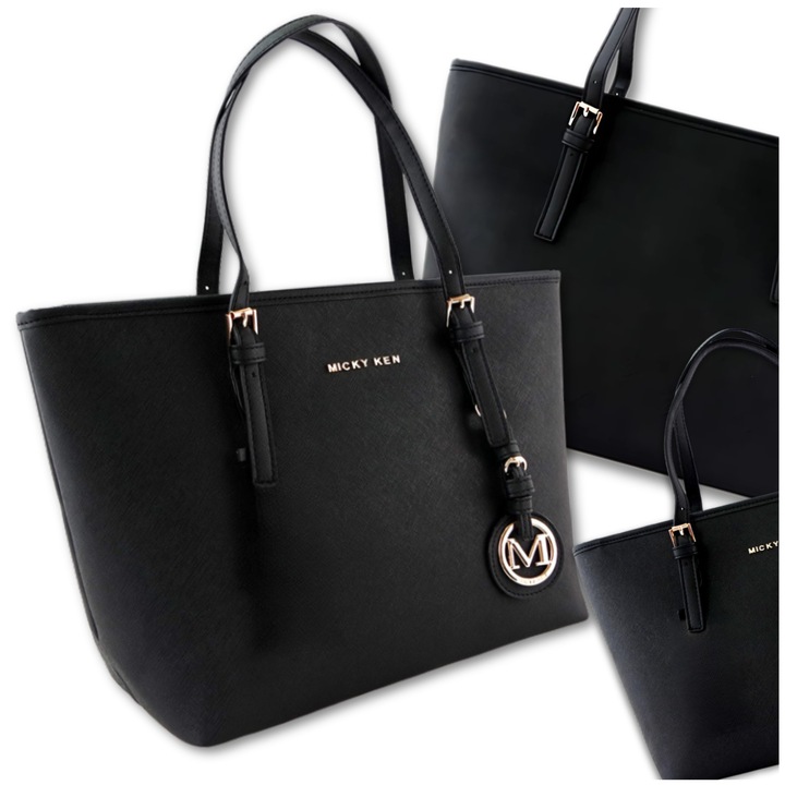 DAMSKA Czarna SKÓRZANA POJEMNA Miejska Klasyczna Na Ramię TORBA A4 TOREBKA