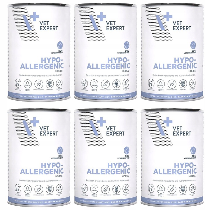 ZESTAW VET EXPERT HYPOALLERGENIC mokra karma weterynaryjna dla psa 6x400g