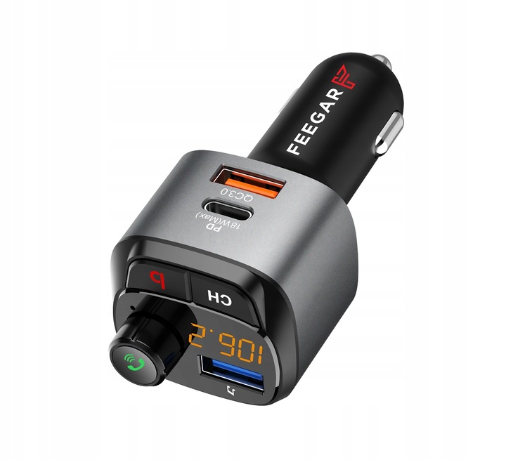 FEEGAR Transmiter FM Zestaw głośnomówiący BT QC4.0