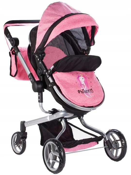 WÓZEK DLA LALEK GŁĘBOKI SPACERÓWKA 2w1 LEKKI SKŁADANY + TORBA + GONDOLA