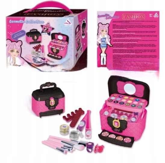 ZESTAW KOSMETYKÓW DO MAKIJAŻU I PAZNOKCI KUFEREK MAKE UP PREZENT DLA DZIECI