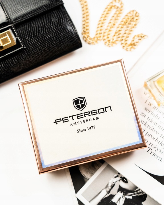 Portfel damski Peterson na zatrzask elegancki pojemny suwak na prezent