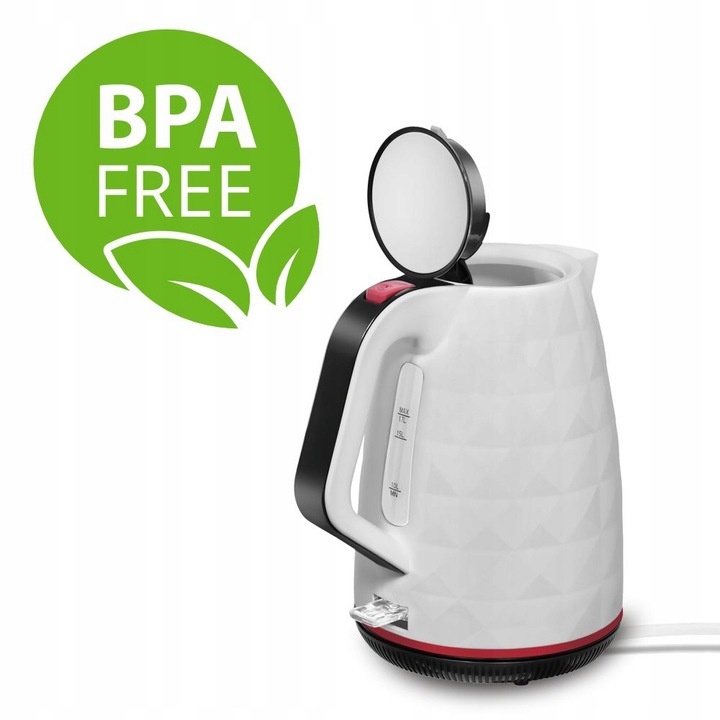 CZAJNIK ELEKTRYCZNY bezprzewodowy BIAŁY CICHY 2200W BEZ BPA FREE 1,7L Manta