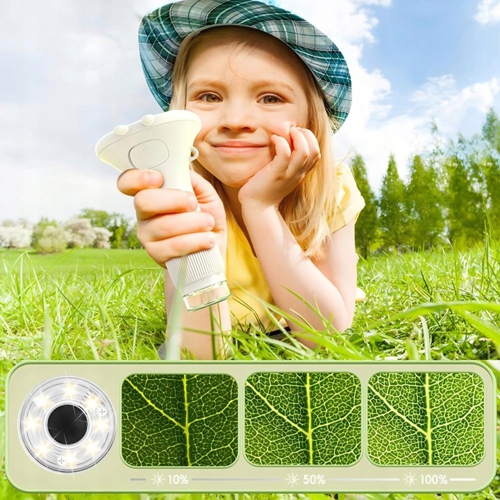 PRZENOŚNY KIESZONKOWY MIKROSKOP DLA DZIECI 1000X LED