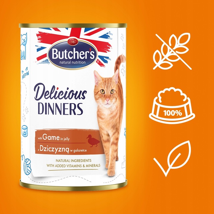 Butcher's mokra karma dla kota Delicious Dinners 40x400g mix