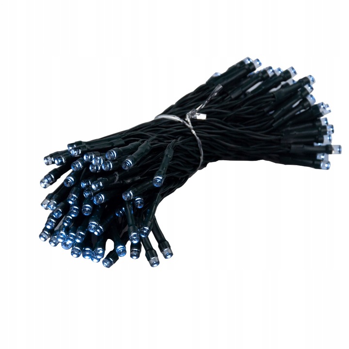 LAMPKI CHOINKOWE SOLARNE 500 LED 52m GIRLANDA ZIMNE BIAŁE 8 FUNKCJI