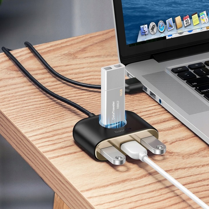 BASEUS HUB PRZEJŚCIÓWKA ROZDZIELACZ 3x USB 2.0/USB 3.0 KABEL PRZEWÓD USB 1m