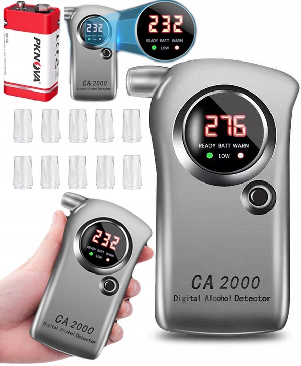 ALKOMAT CYFROWY CA2000 PROFESJONALNY+ 10 USTNIKÓW + 9V AKUMULATOR ŁADOWALNA