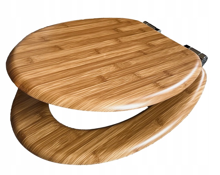 DESKA WC SEDESOWA KLOZETOWA TOALETOWA WOLNOOPADAJACA UNIWERSALNA MDF bambus