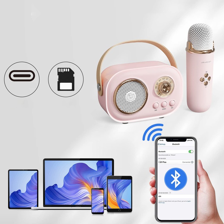 MIKROFON BEZPRZEWODOWY KARAOKE GŁOŚNIK BLUETOOTH C20 PLUS + 2 MIKROFON