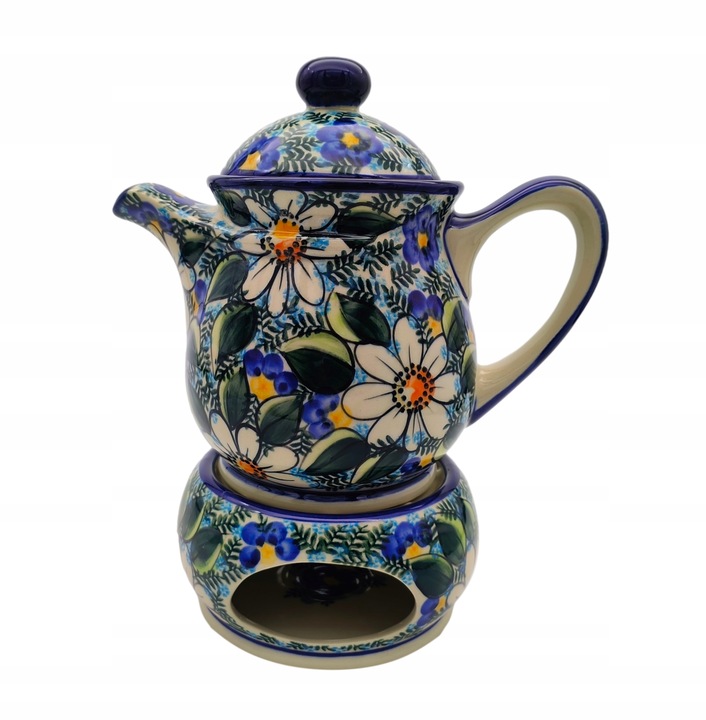 CZAJNIK Z PODGRZEWACZEM CERAMIKA BOLESŁAWIEC