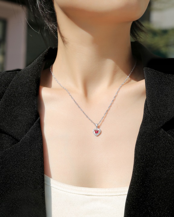 Naszyjnik srebrny 925 łańcuszek z zawieszką serce naszyjnik srebro damski