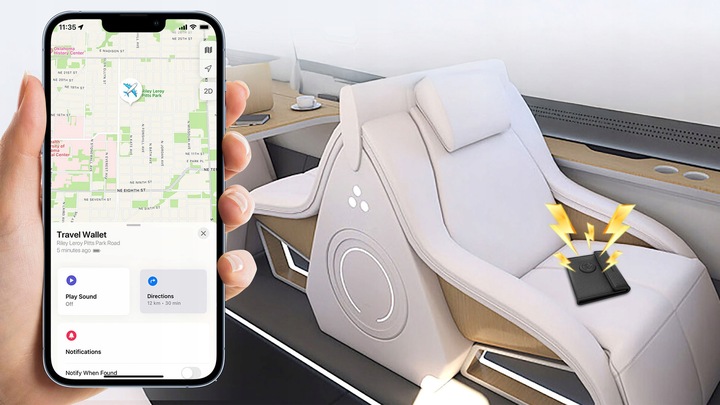 Lokalizator GPS MILI portfel podróżny z lokalizatorem MiTag APPLE IOS