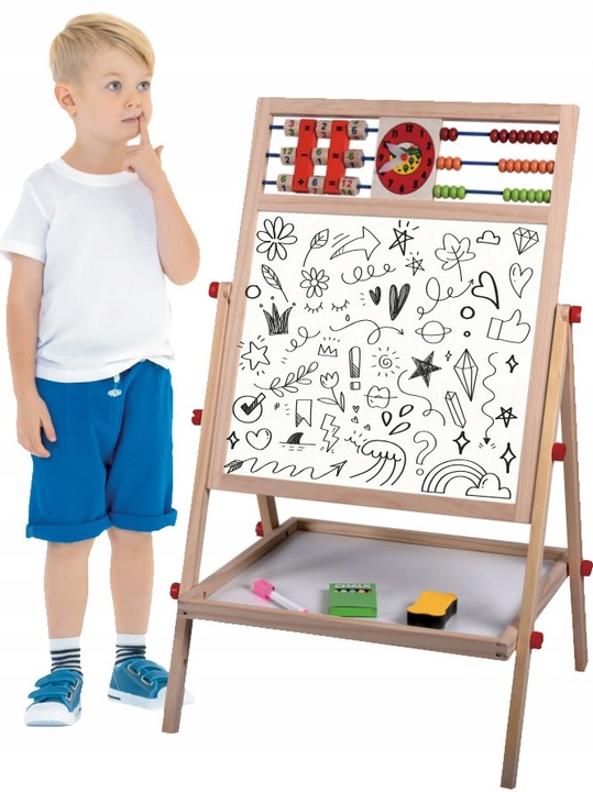 TABLICA DREWNIANA DWUSTRONNA KREDOWA MAGNETYCZNA