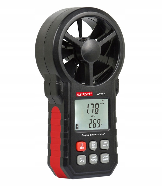 ANEMOMETR WIATROMIERZ MIERNIK WIATRU TEMP POMIAR PRĘDKOŚCI POWIETRZA BT APP