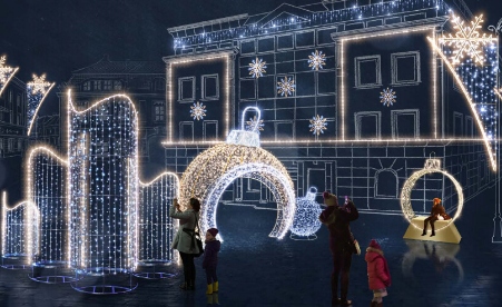 HIT! OZDOBA ŚWIĄTECZNA DZWONKI ZIMNY BIAŁY NEON