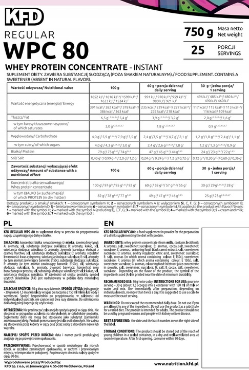 KFD REGULAR WPC 80 - 750 G - Karmelowo - mleczny