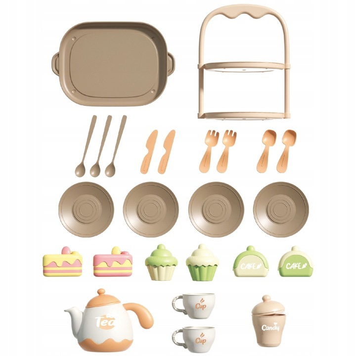 SERWIS ZESTAW DO HERBATY KAWY DESER FILIŻANKI AKCESORIA 25 EL. WOOPIE