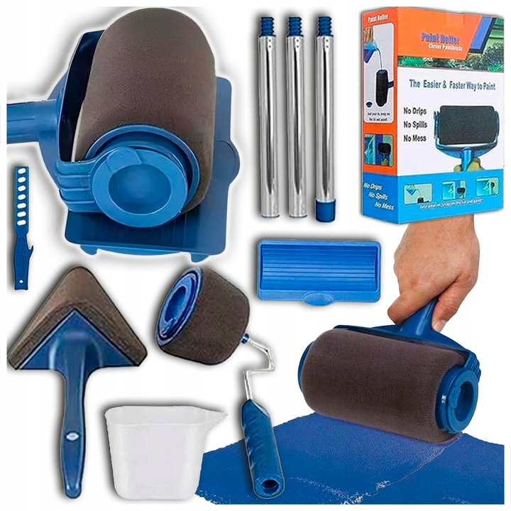 WAŁEK DO MALOWANIA SCIAN NIEKAPIĄCY UNIWERSALNY WAŁKI ZESTAW MALARSKI 5w1