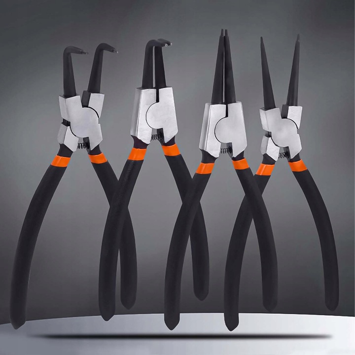 Szczypce do Pierścieni Segera Zacisków Zestaw 4el Szczypiec Zagięte Proste