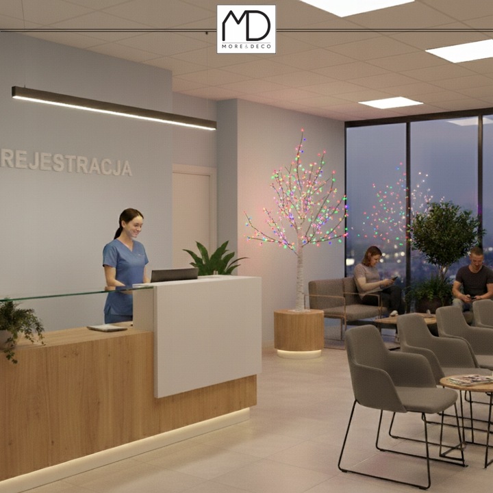 Brzoza led 120cm 48led multikolor drzewko dekoracja bożenarodzenie kolorowy