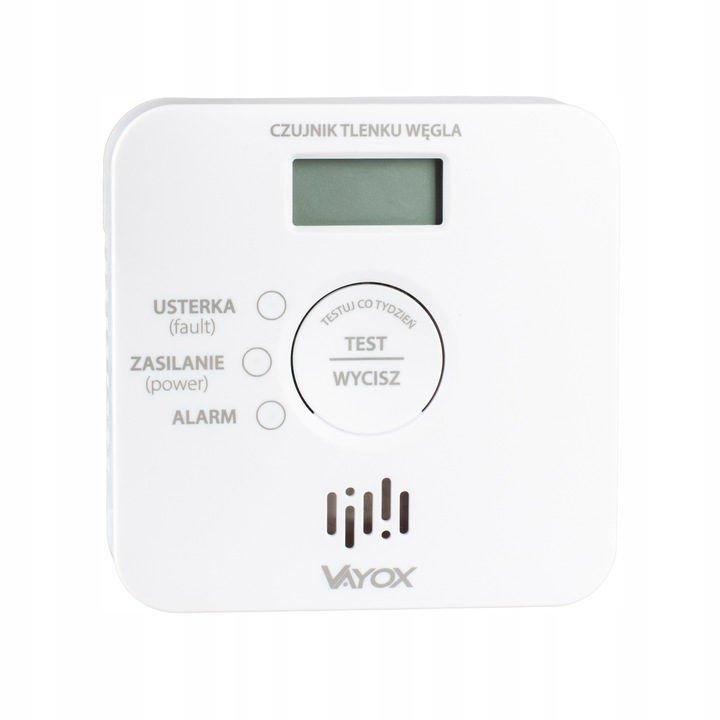 CZUJNIK CZADU DETEKTOR TLENKU WĘGLA WYKRYWACZ 10LAT ŻYWTONOŚCI 85db VAYOX