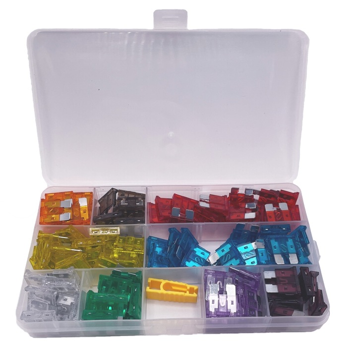 ZESTAW BEZPIECZNIKÓW SAMOCHODOWYCH MINI + UNI + PRÓBNIK 6-24V 12V 240szt.