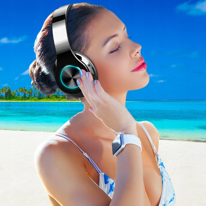 SŁUCHAWKI BEZPRZEWODOWE B39 BLUETOOTH MP3 NAUSZNE MIKROFON RGB DLA DZIECKA