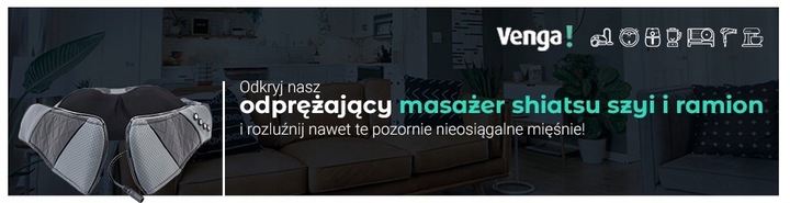 ODPRĘŻAJĄCY MASAŻER SHIATSU VENGA RAMION 3PRĘDKOŚCI PODCZERWIEŃ PODGRZEWANY
