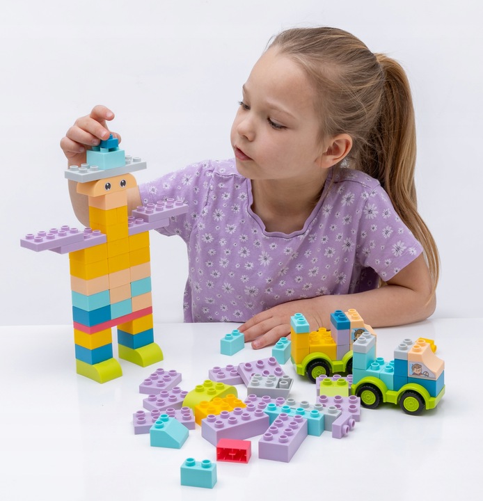 KLOCKI budowlane konstrukcyjne DUŻE ELEMENTY podwozia Zestaw XXL 86 el.